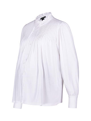 Isabella Oliver Ruffled Collar Maternity Blouse, Pure White