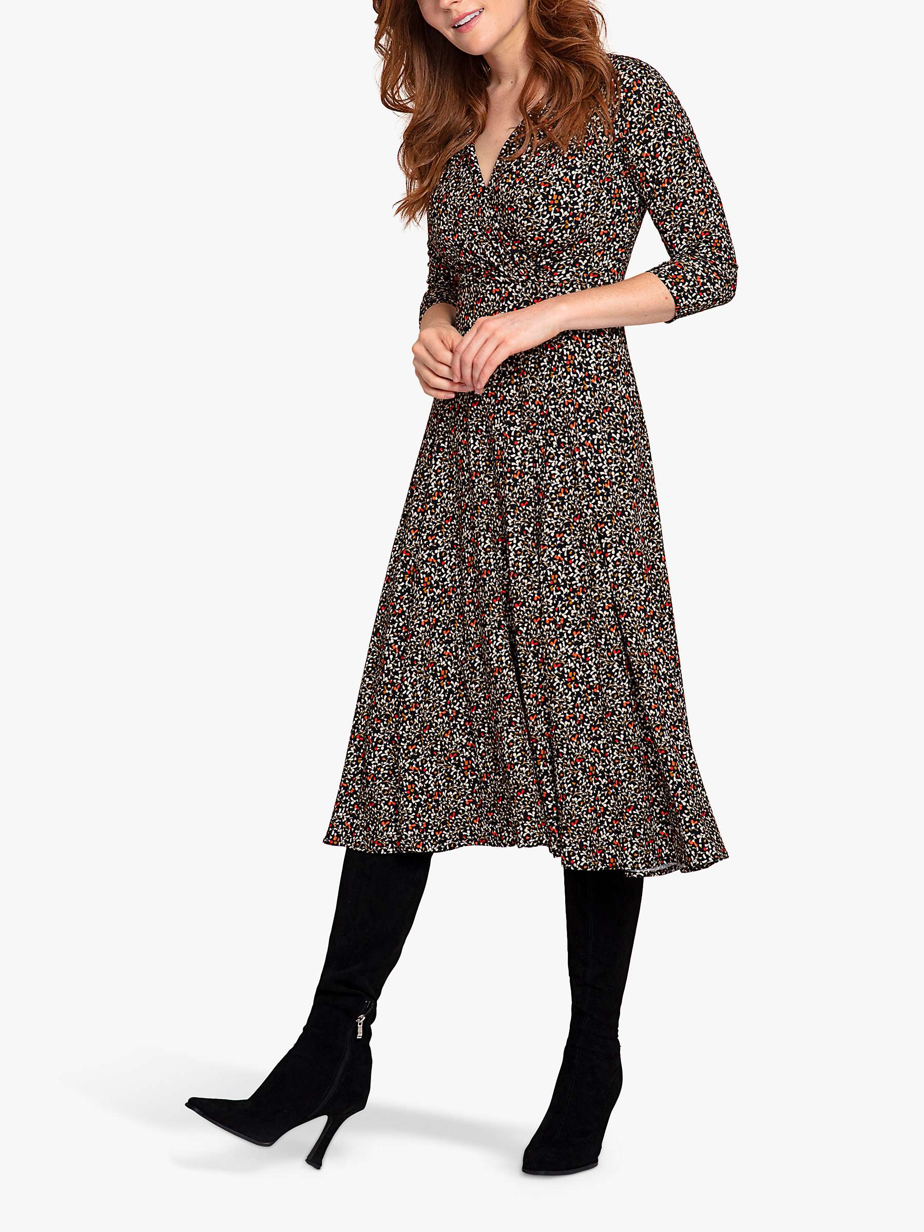 Buy Alie Street Annie Jersey Midi Dress, Cocoa Orange Online at johnlewis.com