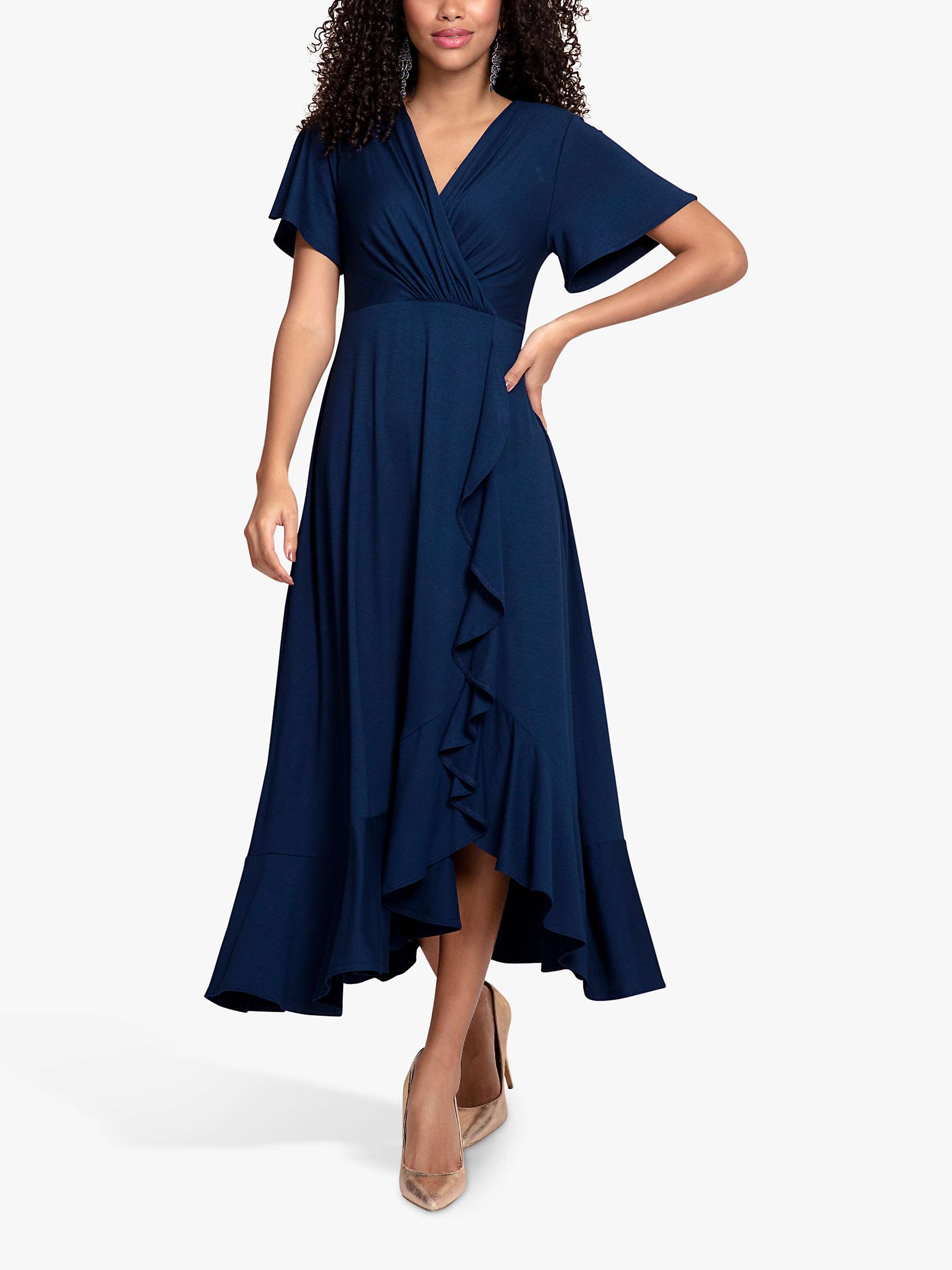 Buy Alie Street Waterfall Maxi Wrap Dress, Navy Online at johnlewis.com