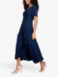 Alie Street Waterfall Maxi Wrap Dress, Navy