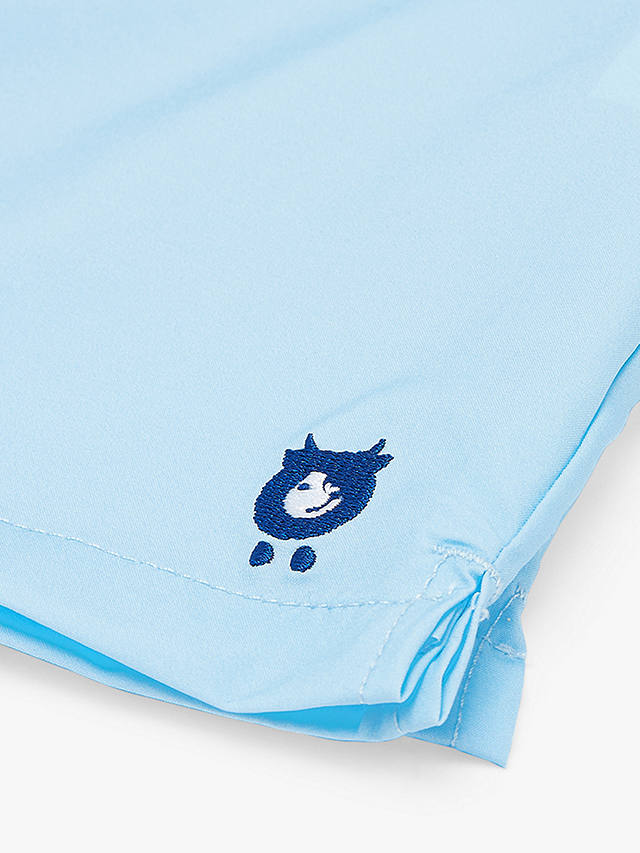 Randy Cow Swim Shorts with Waterproof Pocket, Baby Blue