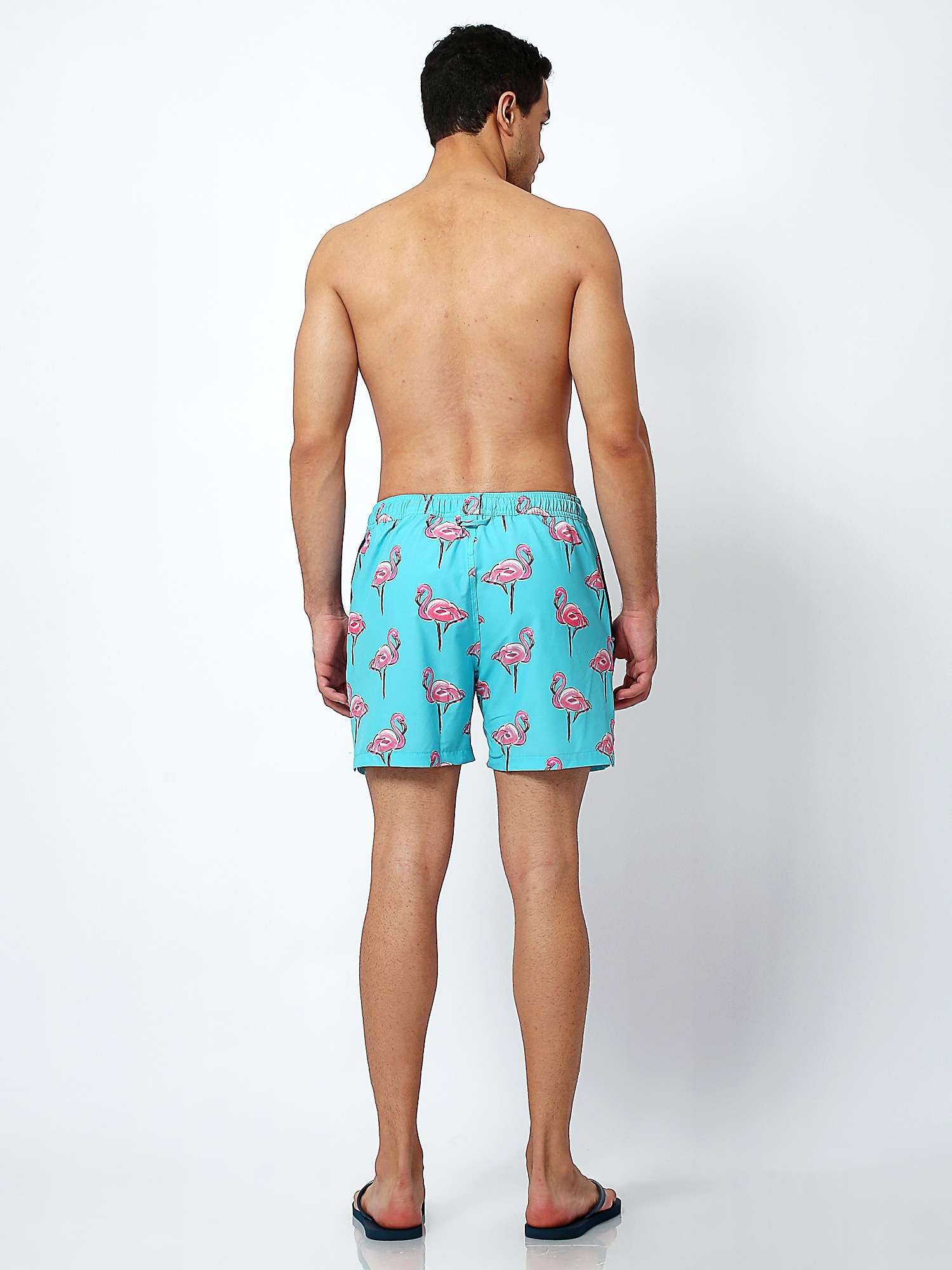 Buy Randy Cow Flamingo Print Swim Shorts with Waterproof Pocket, Blue Online at johnlewis.com