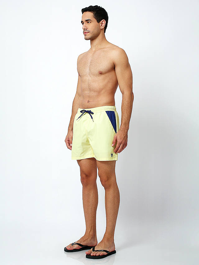 Randy Cow Swim Shorts with Waterproof Pocket, Lemon
