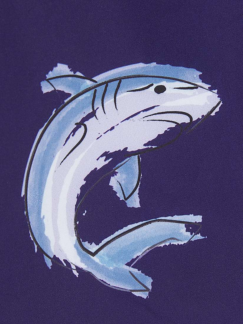 Buy Randy Cow Shark Print Swim Shorts with Waterproof Pocket, Blue Online at johnlewis.com