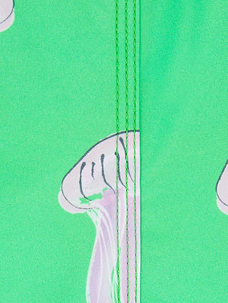 Randy Cow Jellyfish Print Swim Shorts with Waterproof Pocket, Green