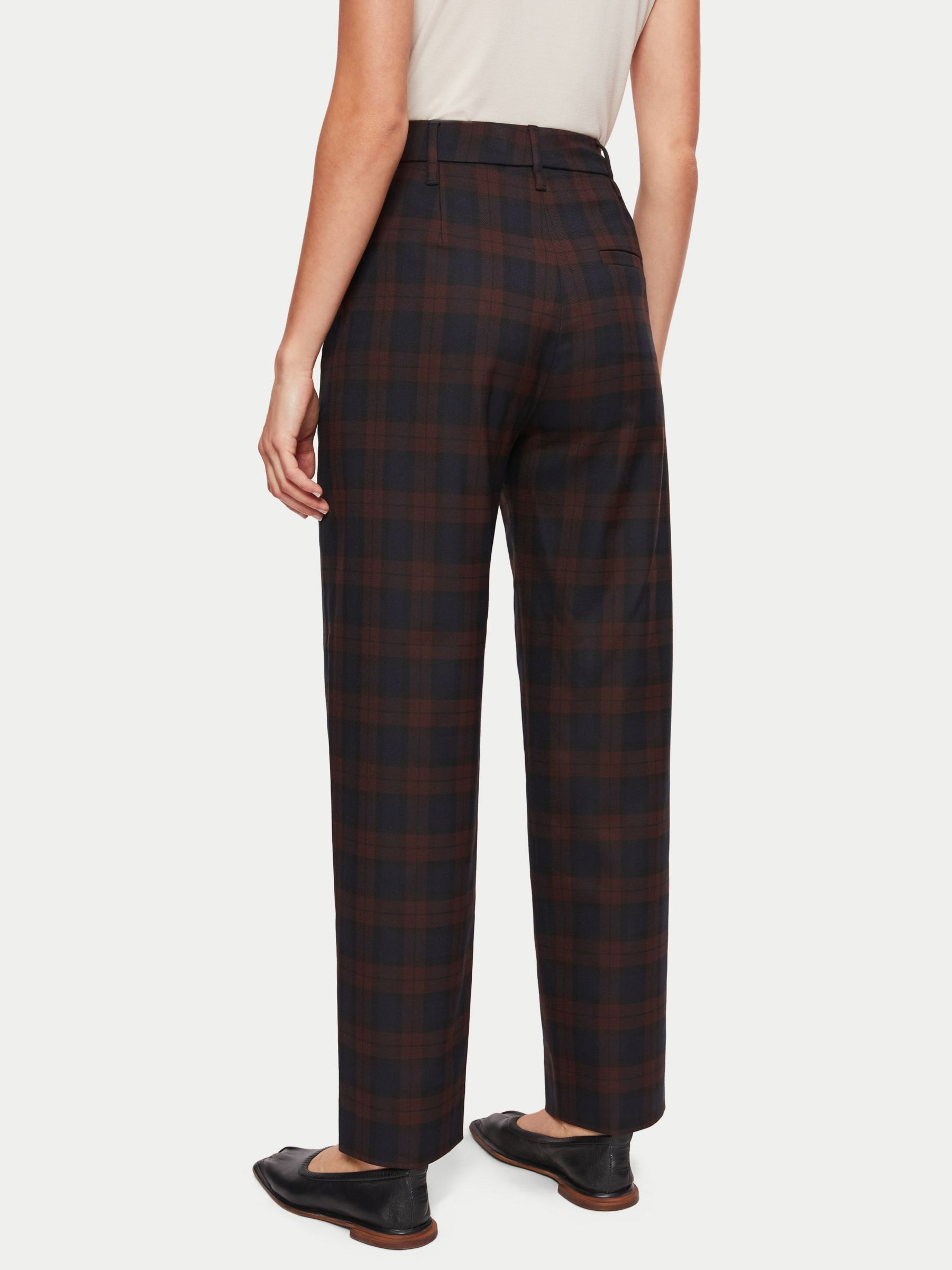 Jigsaw Nevis Check Trousers, Purple at John Lewis & Partners