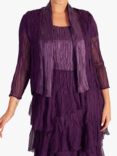 chesca Crush Pleat Satin Chiffon Shrug, Dark Amethyst