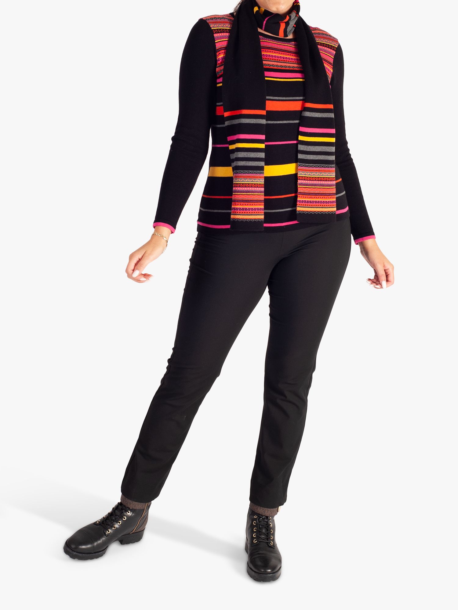 Buy chesca Striped Jumper with Scarf Online at johnlewis.com
