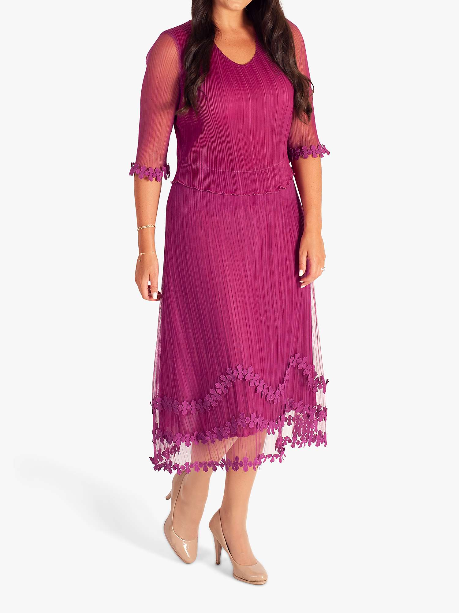 Buy chesca Mock Layer Daisy Chain Midi Dress, Peony Online at johnlewis.com