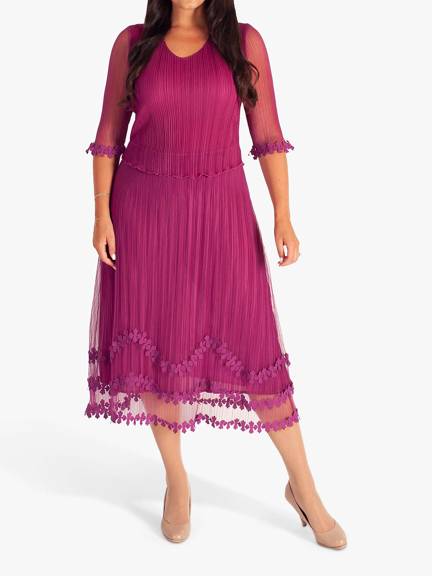 Buy chesca Mock Layer Daisy Chain Midi Dress, Peony Online at johnlewis.com