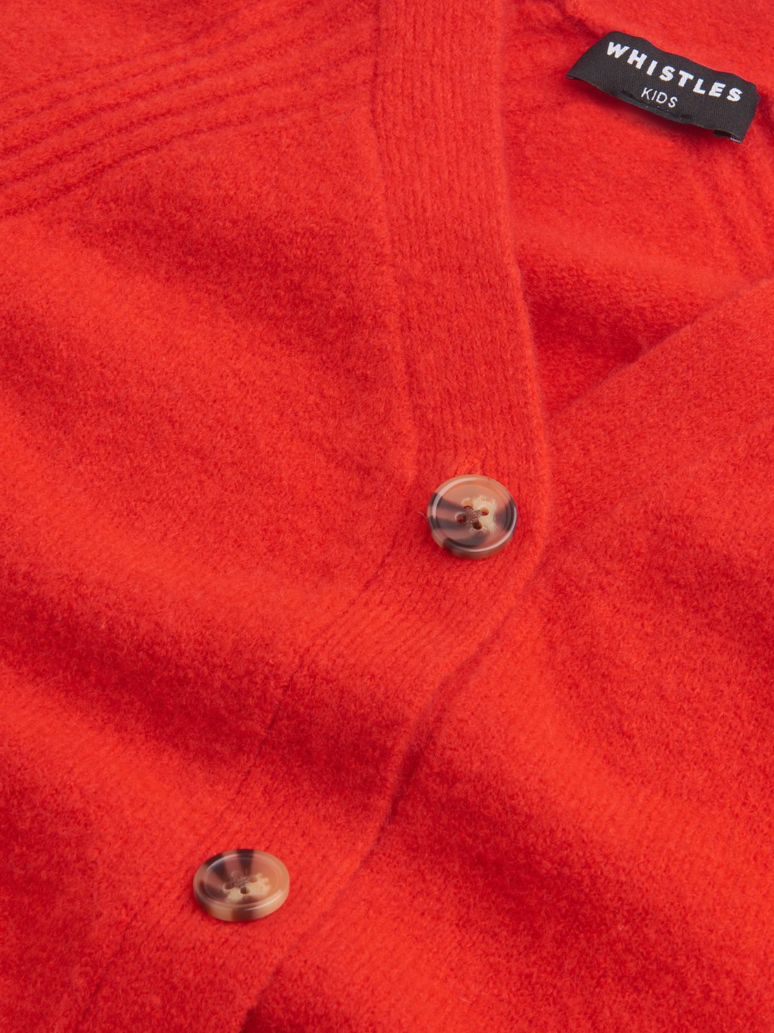 Whistles Kids' Textured Wool Blend Cardigan, Red, 3-4 years