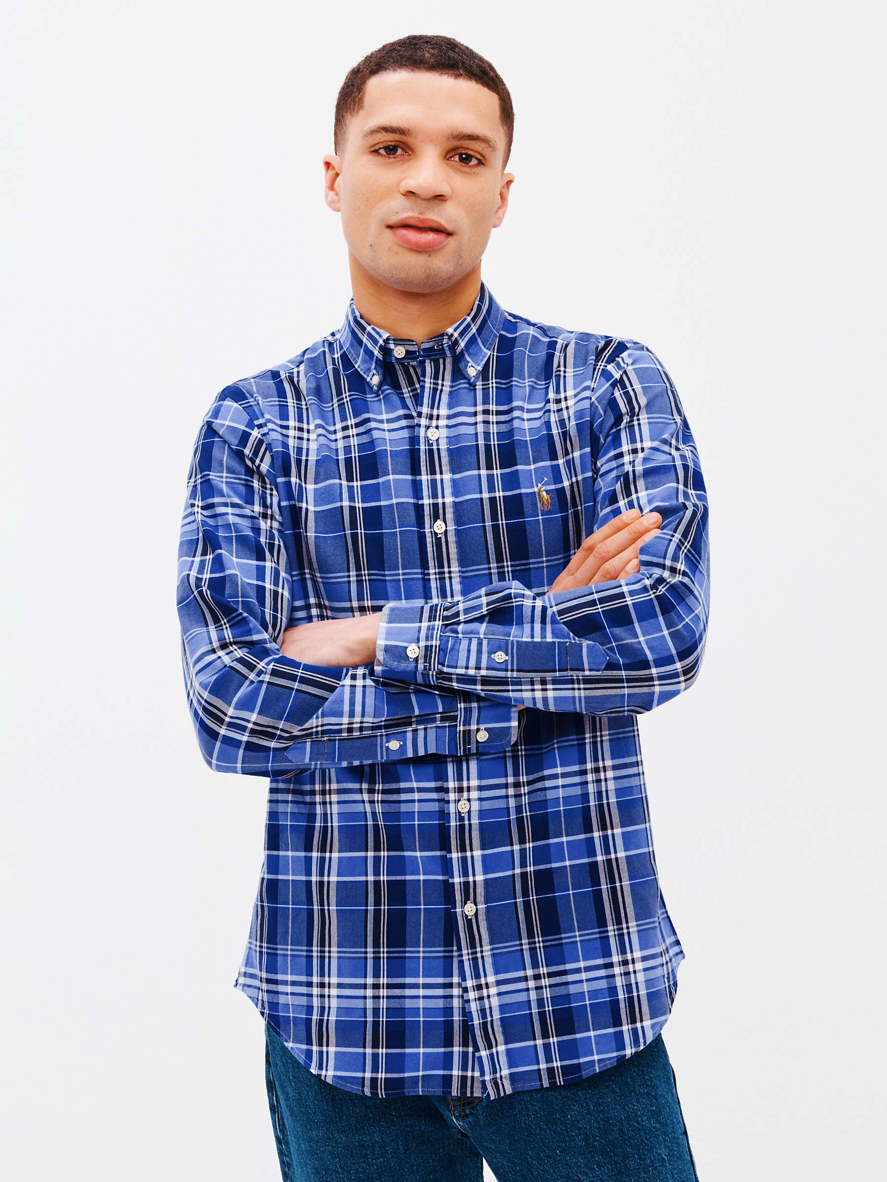 Buy Polo Ralph Lauren Long Sleeve Check Shirt, Blue/Multi Online at johnlewis.com