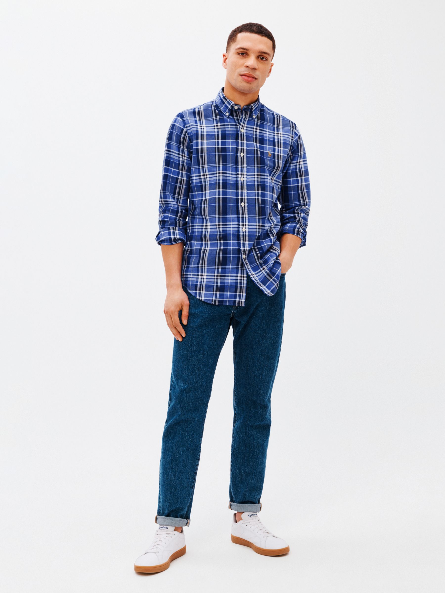 Polo Ralph Lauren Long Sleeve Check Shirt, Blue/Multi, S