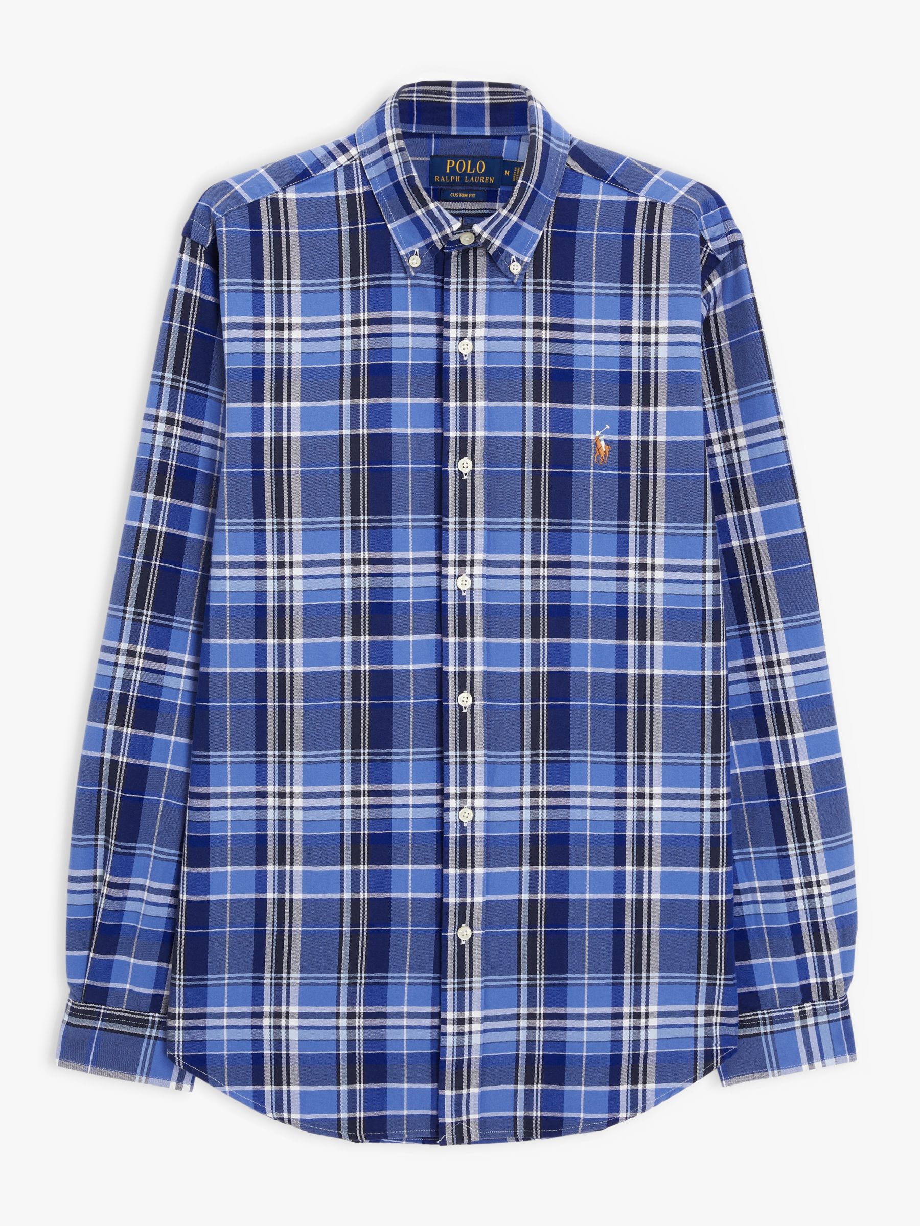Polo Ralph Lauren Long Sleeve Check Shirt, Blue/Multi, S