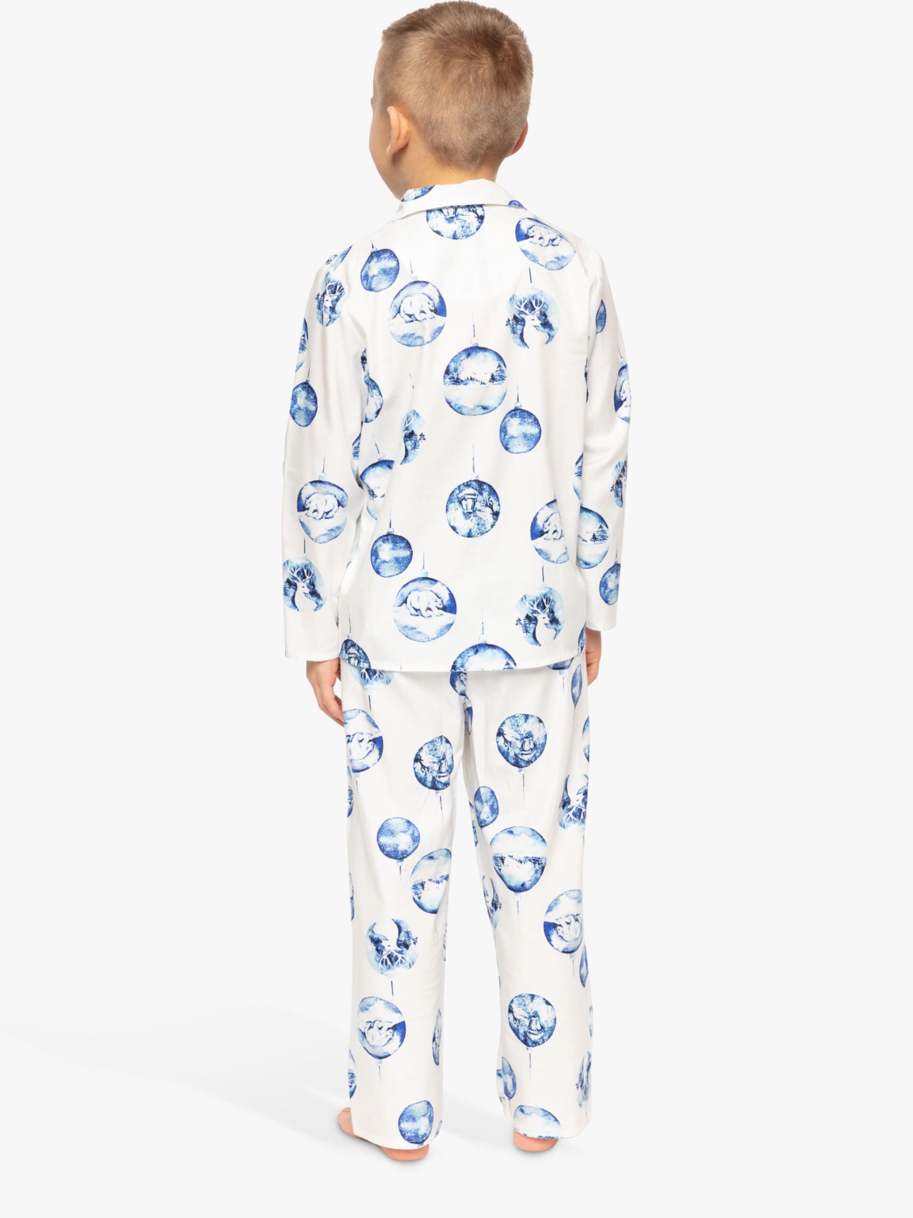 Buy Minijammies Kids' Riley Bauble Print Pyjama Set, Winter White Online at johnlewis.com