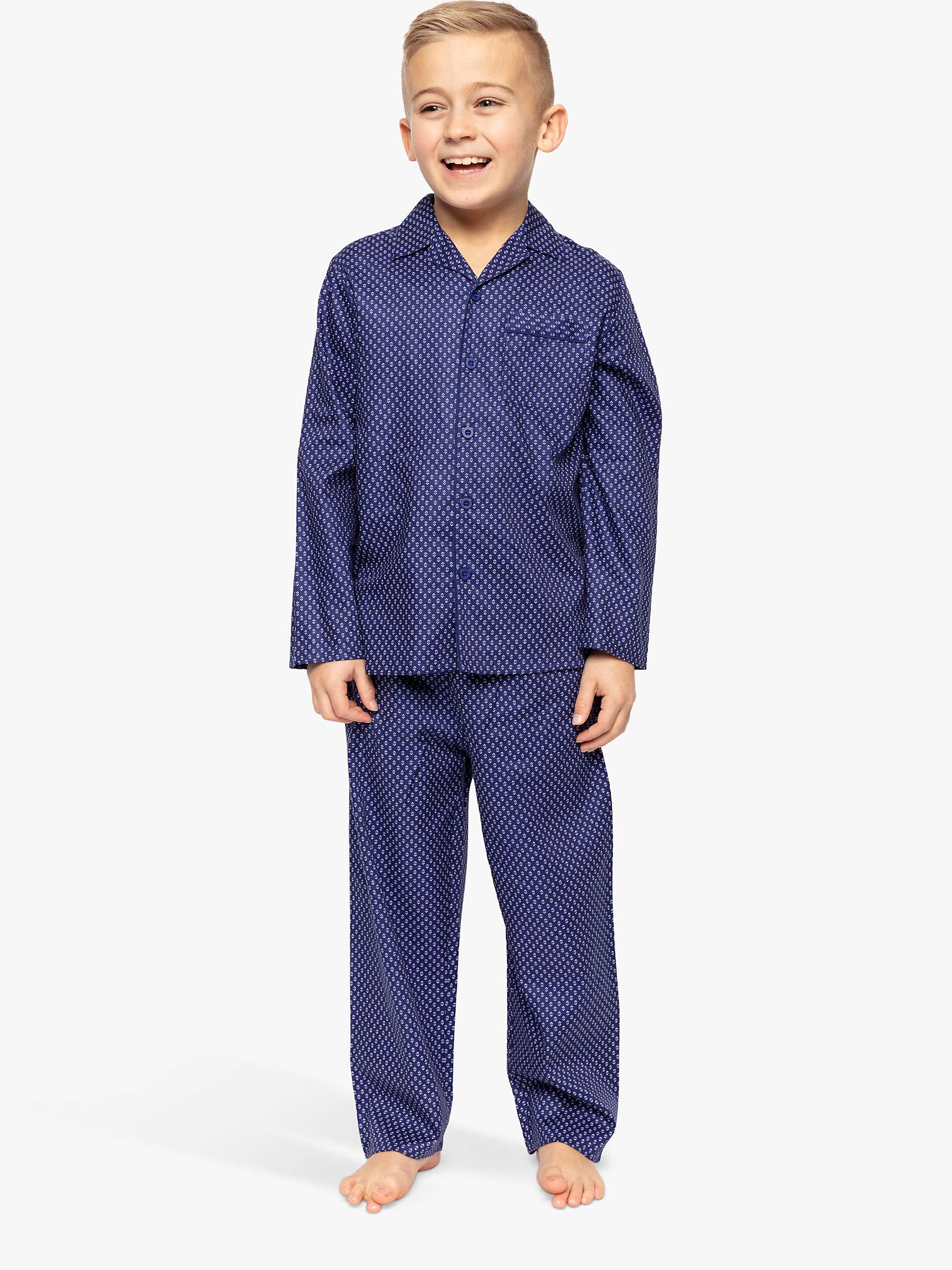 Buy Minijammies Kids' Riley Geo Print Pyjama Set, Navy/Multi Online at johnlewis.com