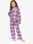 Minijammies Kids' Violet Check Print Pyjama Set, Pink