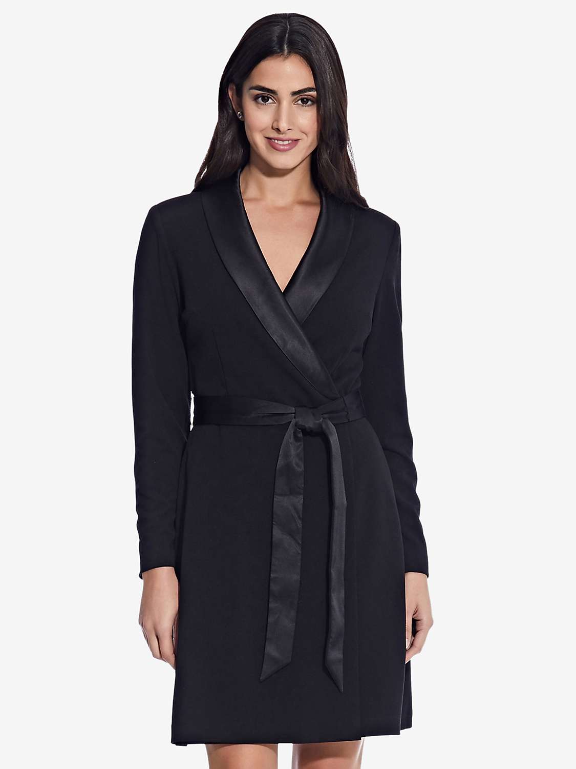 Buy Adrianna Papell Crepe Tuxedo A-Line Dress, Black Online at johnlewis.com
