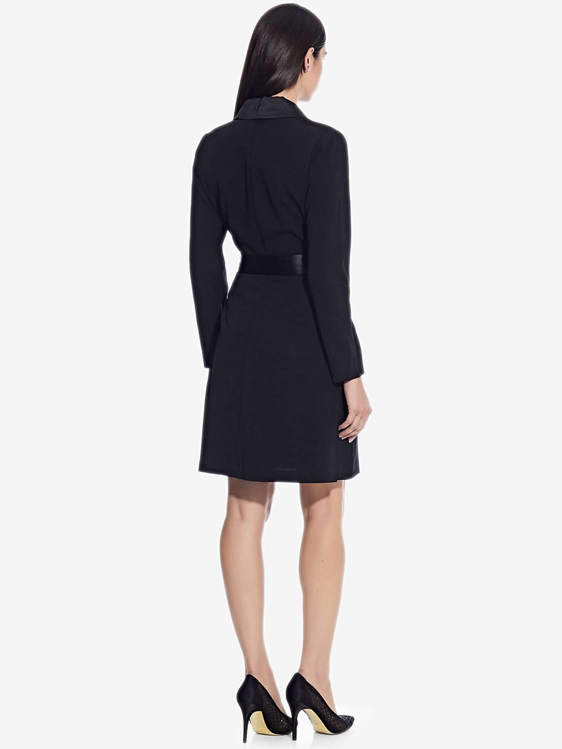 Buy Adrianna Papell Crepe Tuxedo A-Line Dress, Black Online at johnlewis.com