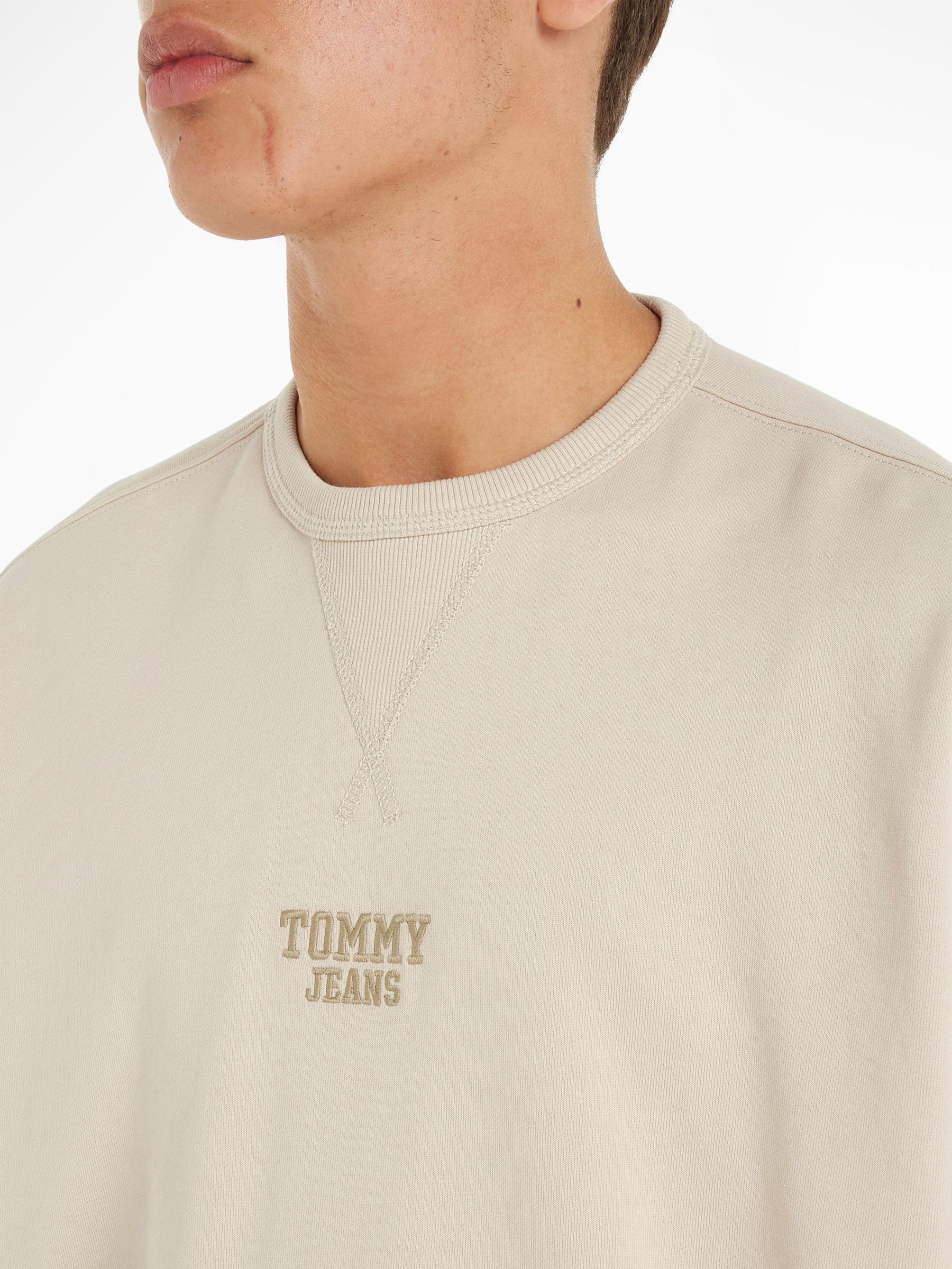 Buy Tommy Jeans Relaxed Logo Sweatshirt, Classic Beige Online at johnlewis.com