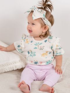 Organic Floral Leggings And/or Headband Set / Baby Gift Set / Baby