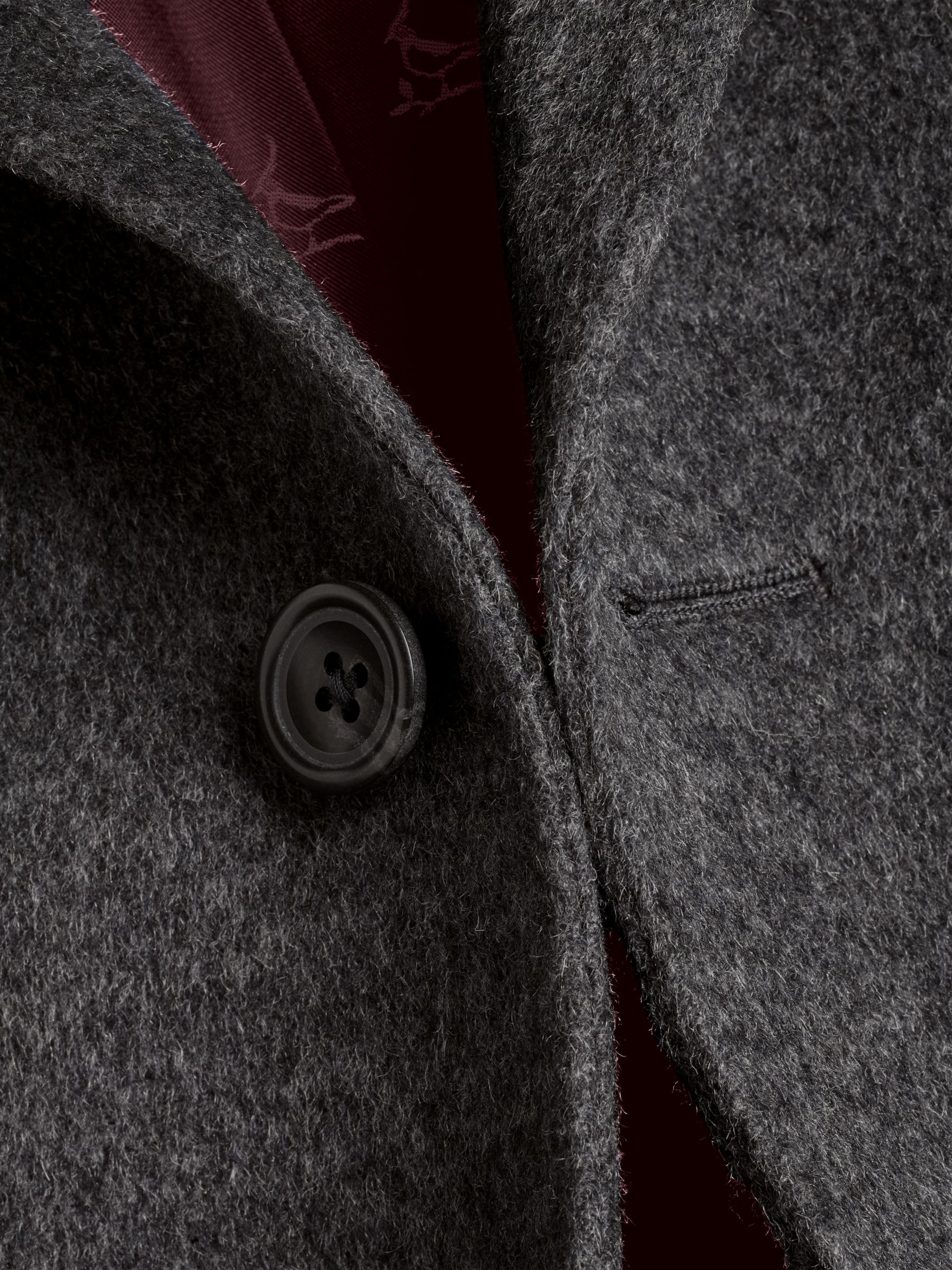 Charles Tyrwhitt Merino Wool Overcoat, Dark Grey, 36R