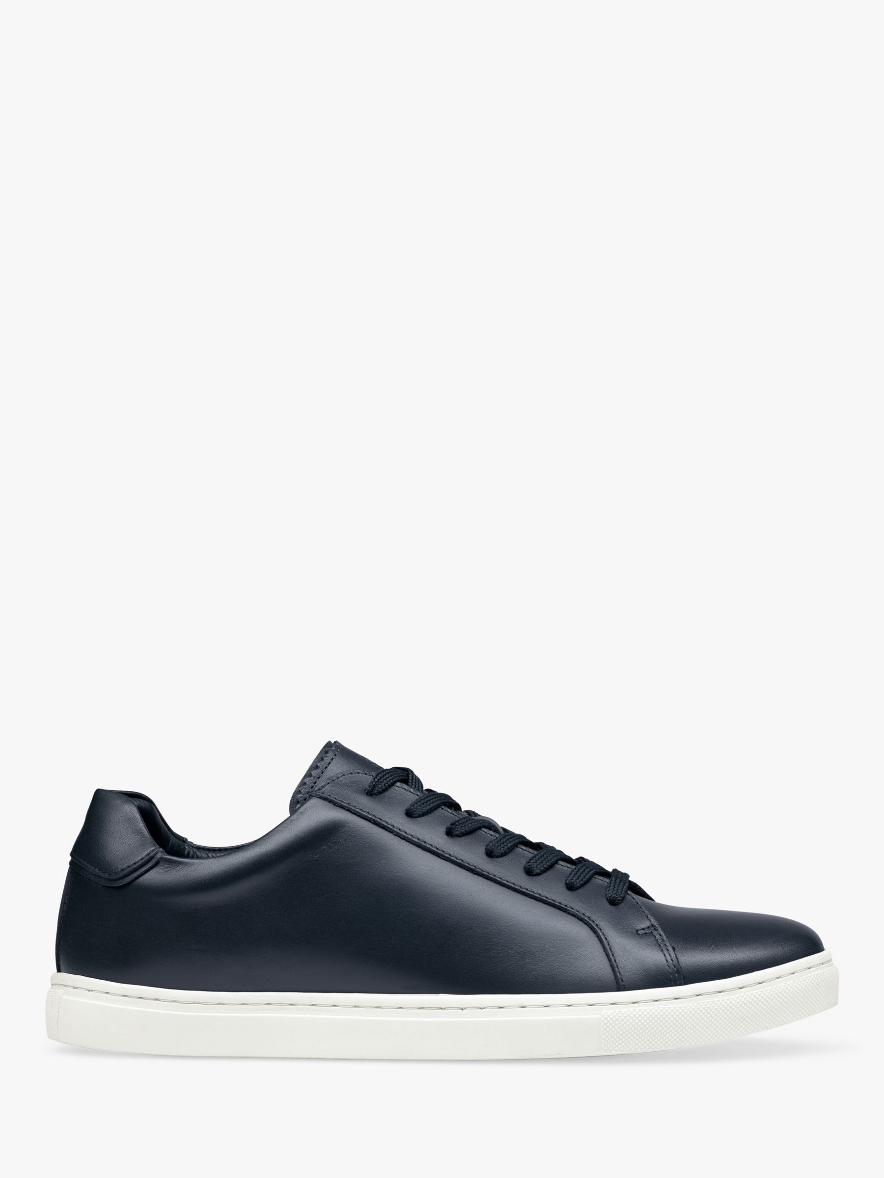 Charles Tyrwhitt Leather Lace Up Trainers, Navy at John Lewis & Partners