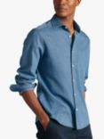 Charles Tyrwhitt Cutaway Collar Slim Fit Denim Shirt, Ocean Blue