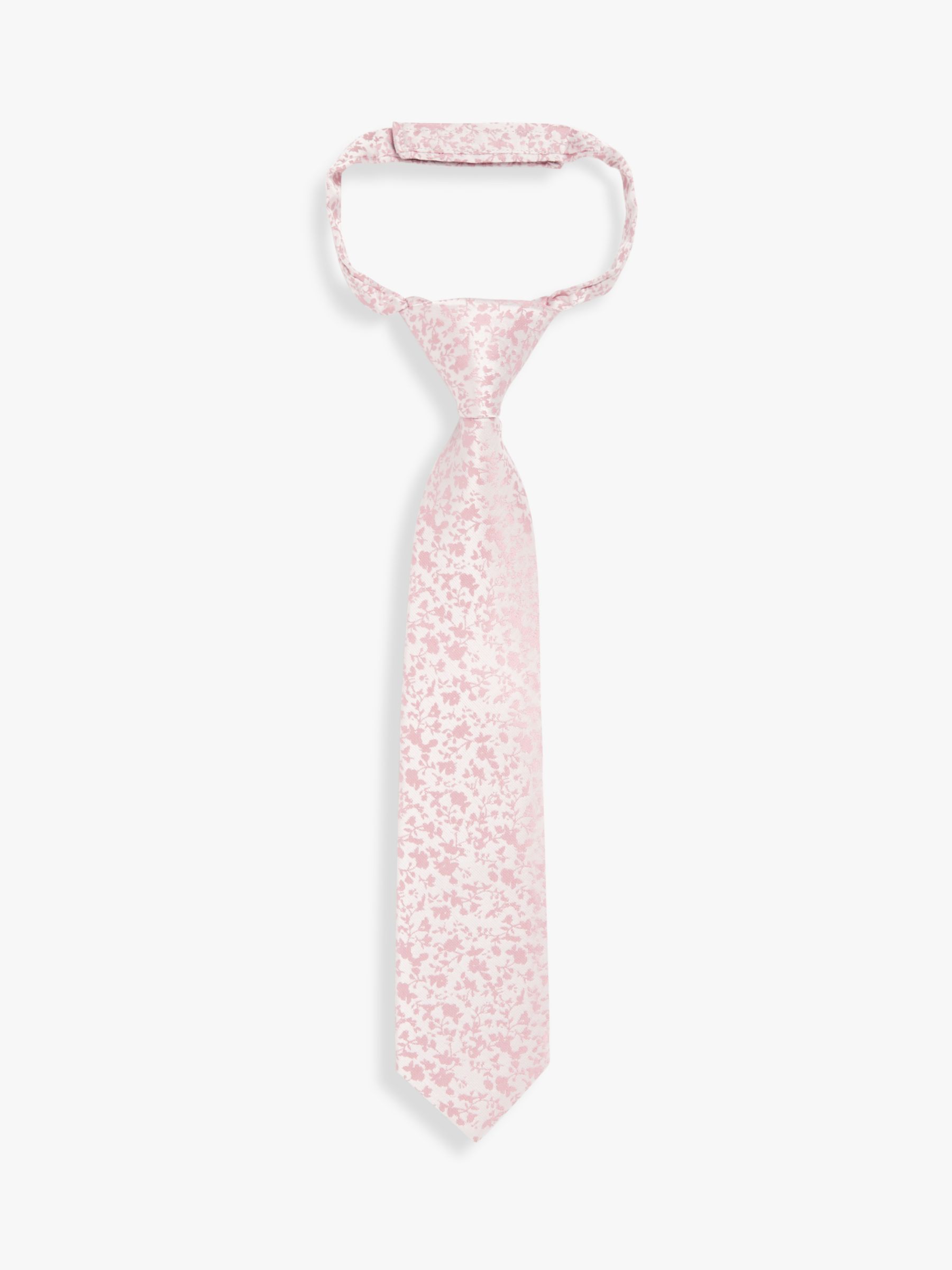 John Lewis Kids' Jacquard Floral Tie, Pink, S-M