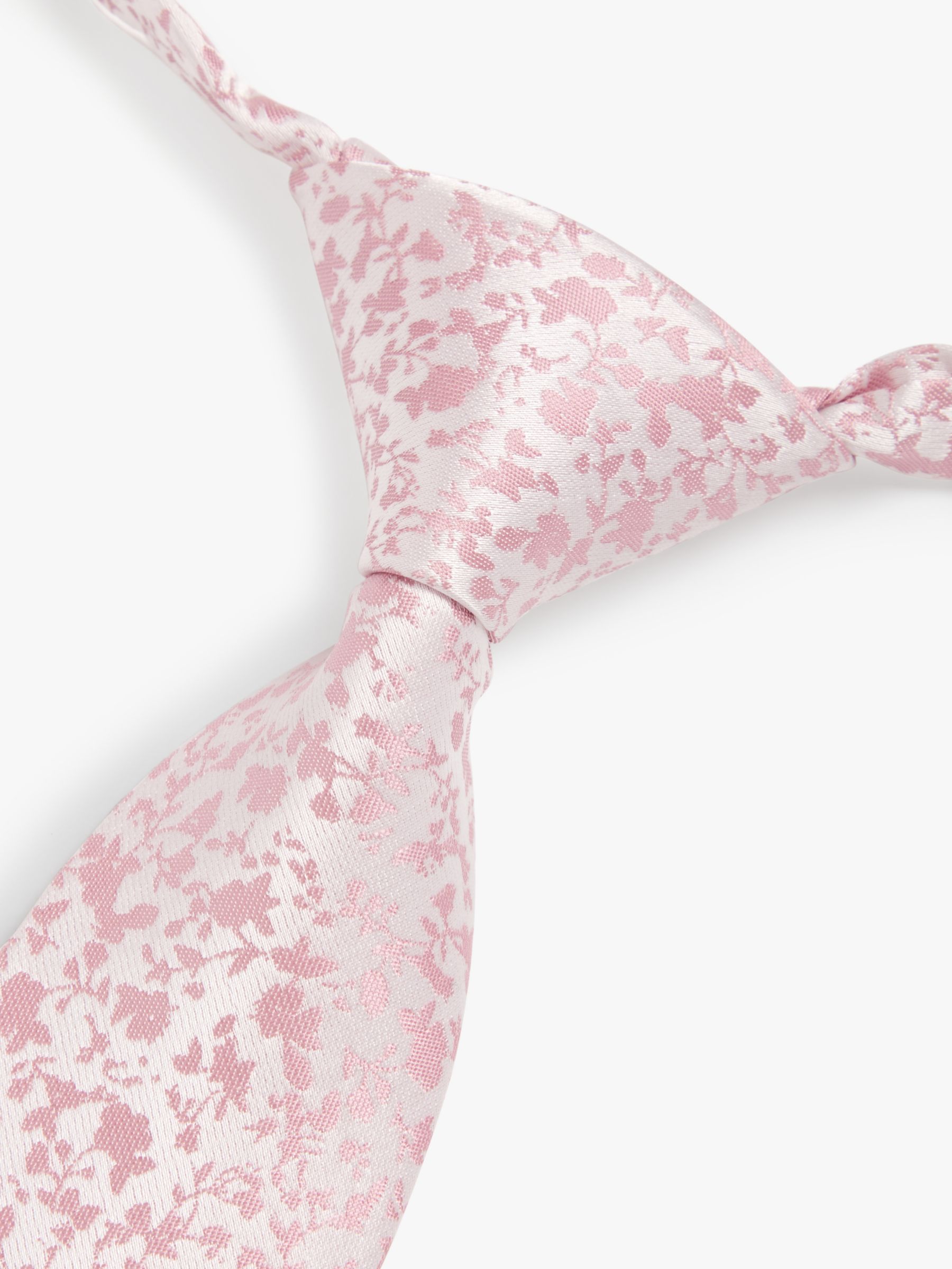 John Lewis Kids' Jacquard Floral Tie, Pink, S-M