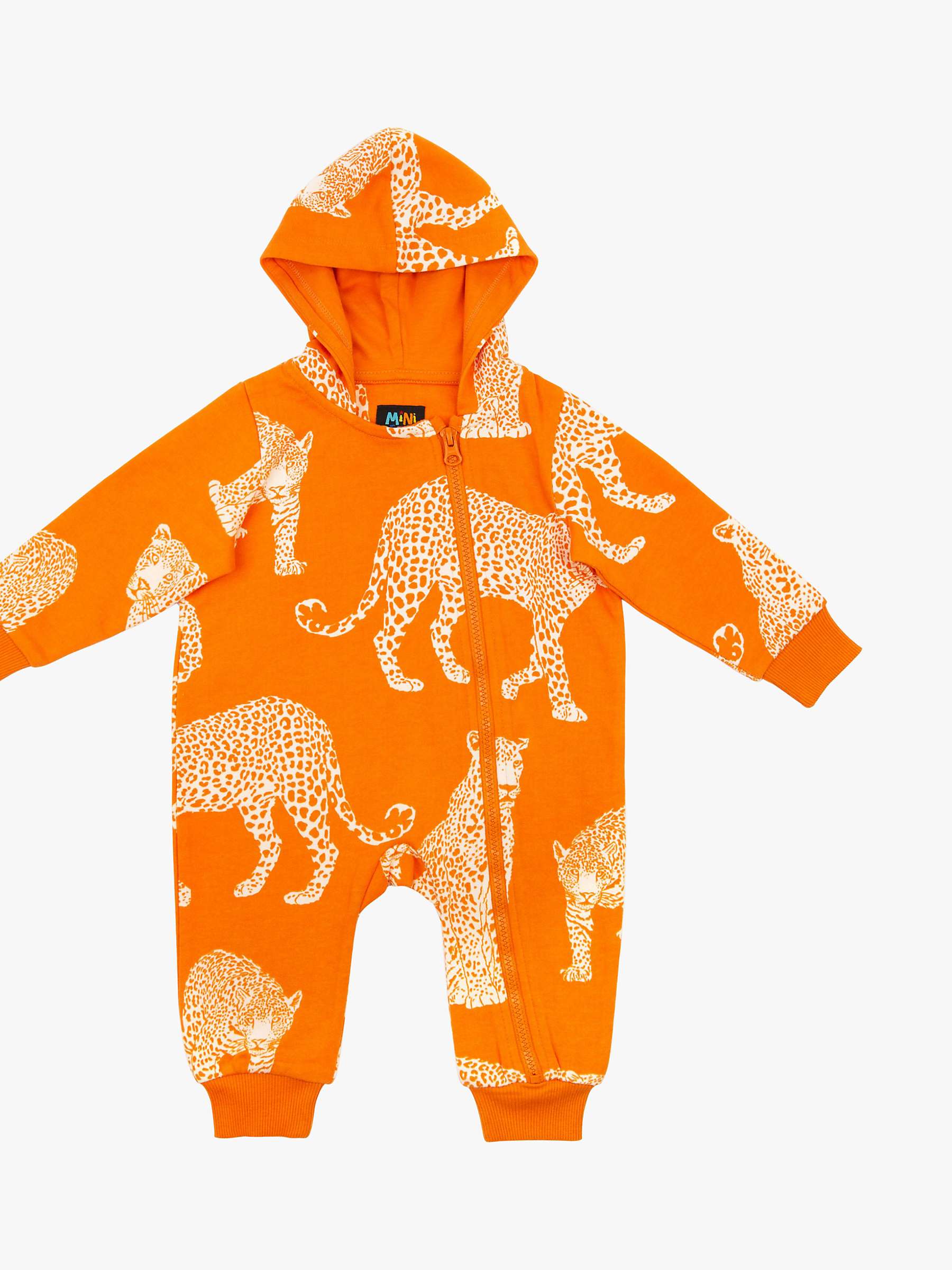 Buy Chelsea Peers Baby Organic Cotton Leopard Print Zip-Up All-In-One Online at johnlewis.com