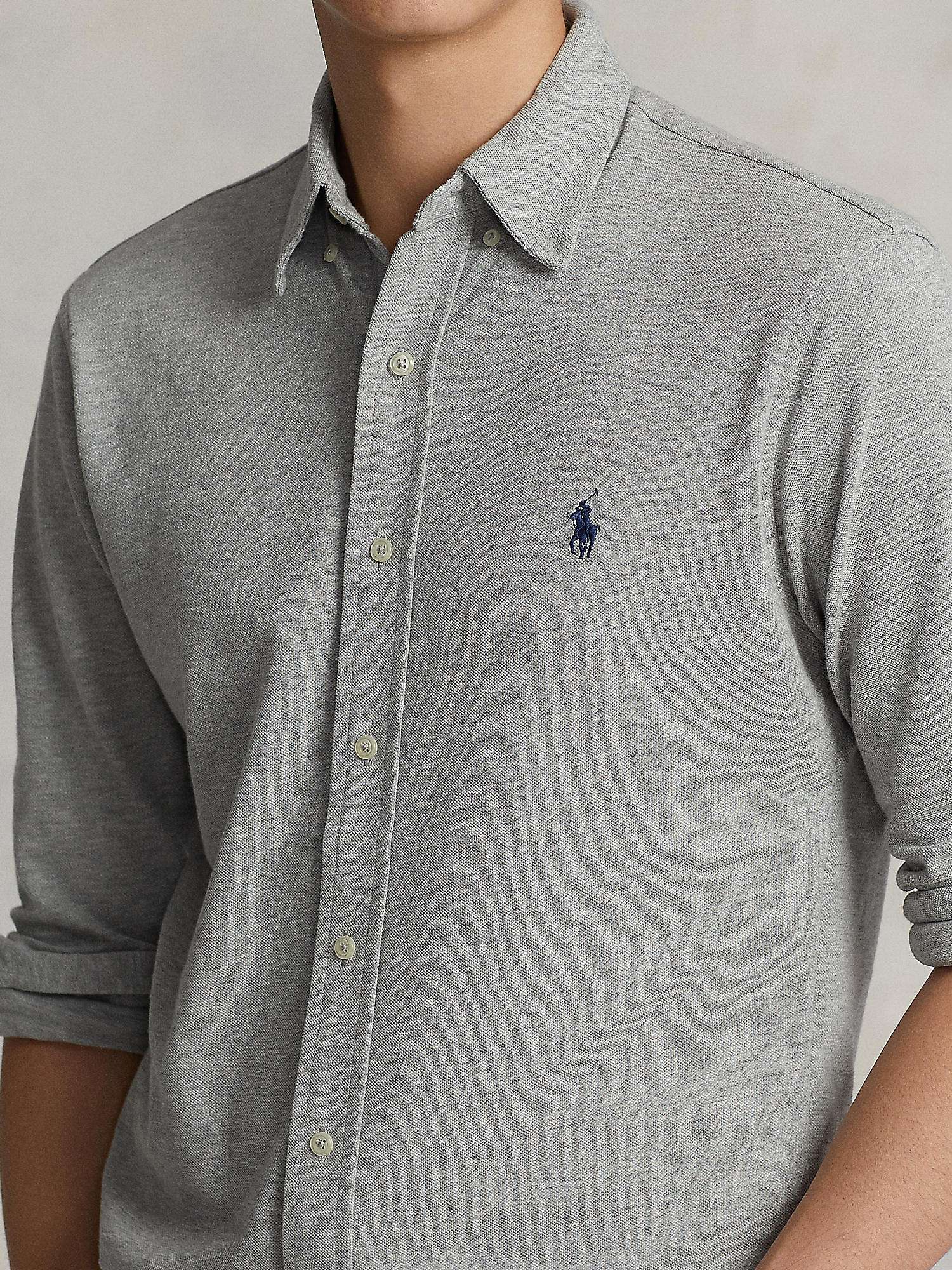 Polo Ralph Lauren Featherweight Mesh Oxford Shirt, Andover Heather at ...