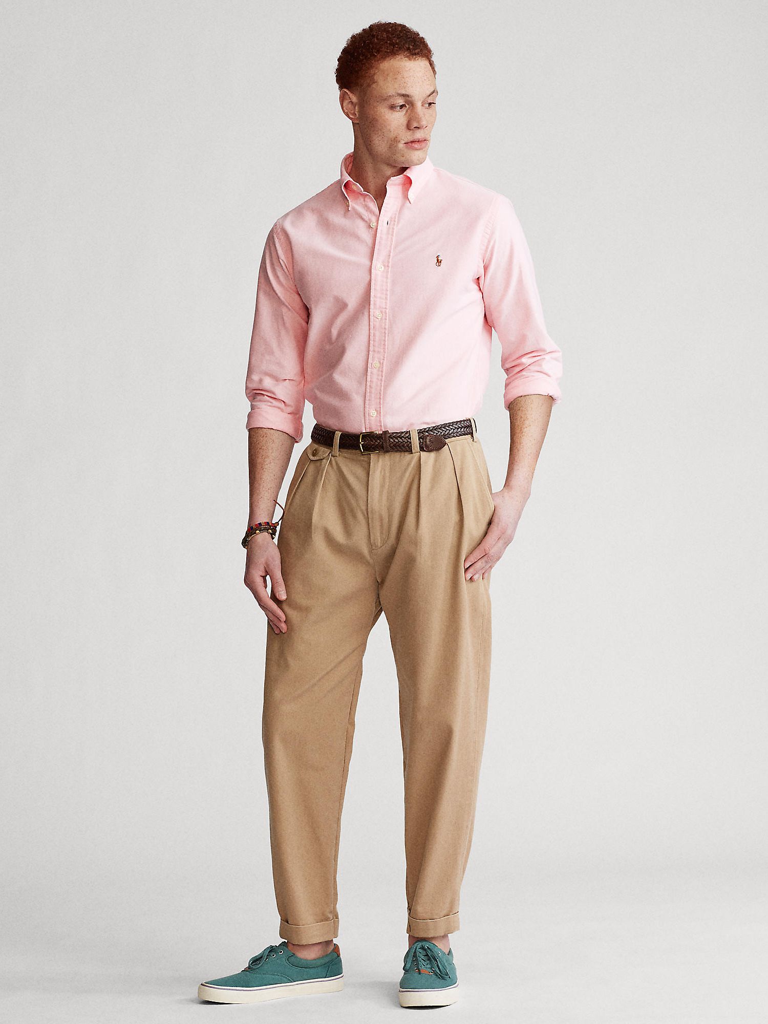 Polo Ralph Lauren Custom Fit Oxford Shirt,Pink, XS