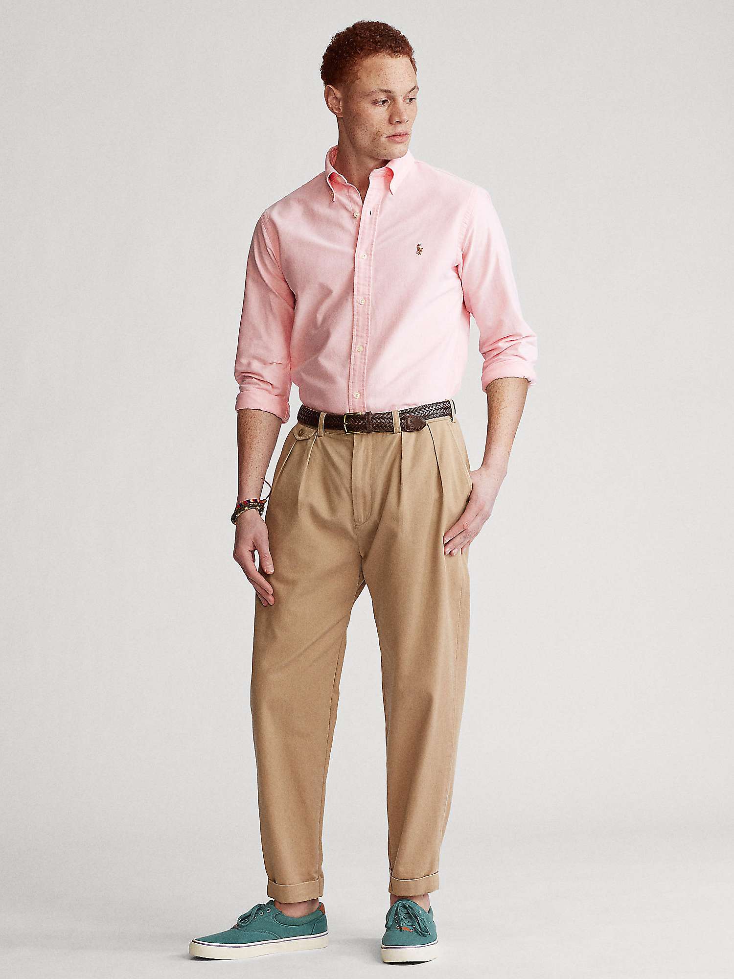 Buy Polo Ralph Lauren Custom Fit Oxford Shirt, Pink Online at johnlewis.com