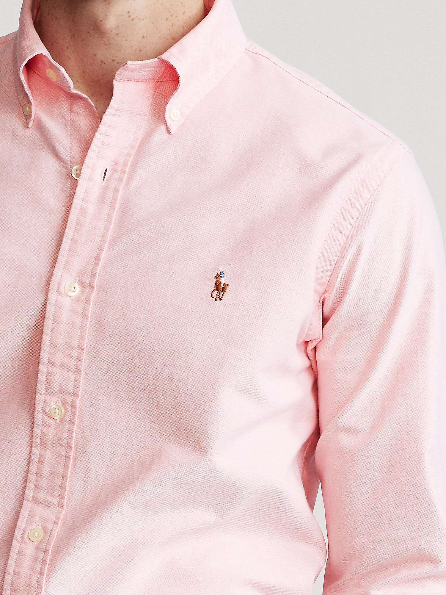 Buy Polo Ralph Lauren Custom Fit Oxford Shirt, Pink Online at johnlewis.com
