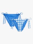 John Lewis ANYDAY Cosmos Tie Side Bikini Bottoms, Pack of 2, Super Sonic Blue
