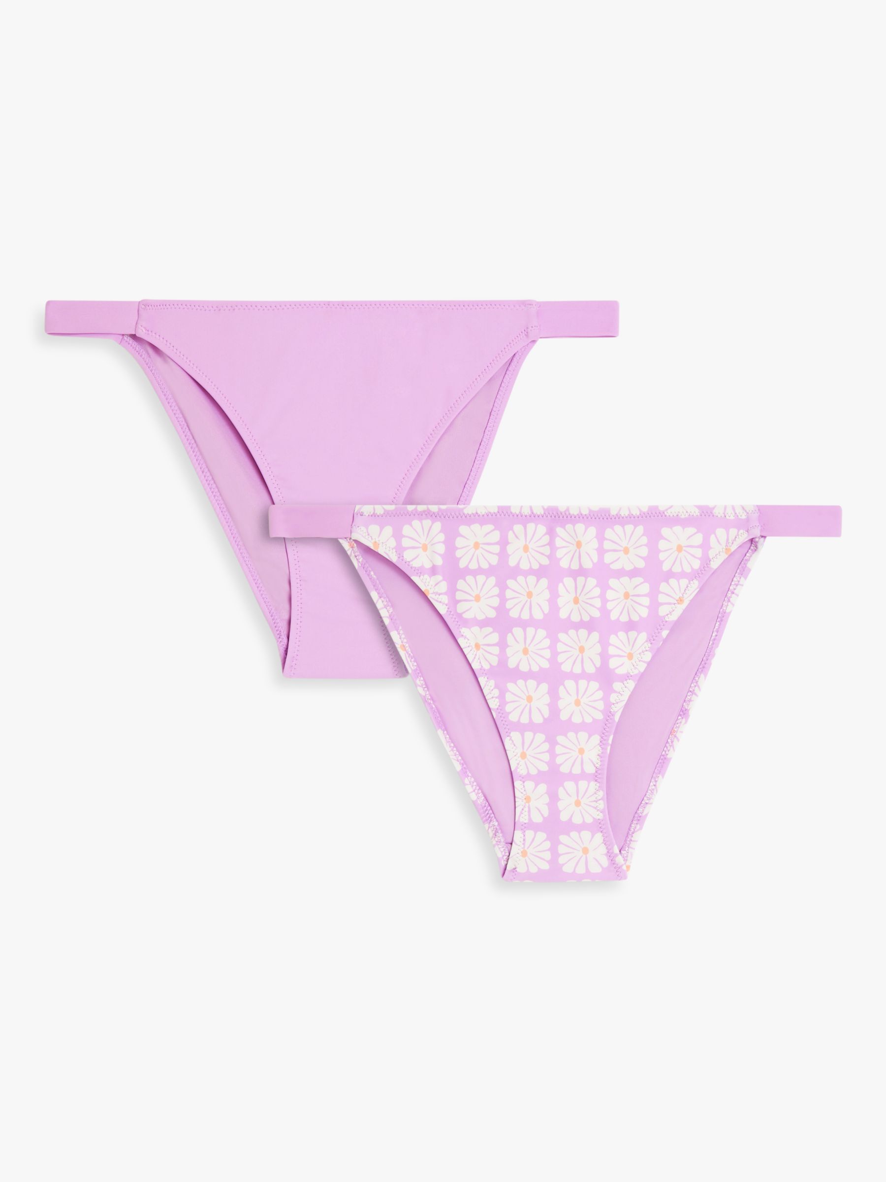 John Lewis ANYDAY Cosmos Bikini Bottoms, Pack of 2, Orchid