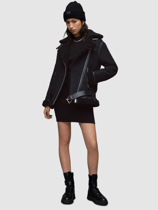 All saints rei sales shearling jacket