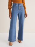 Phase Eight Magsie Wide Leg Jeans, Mid Wash Blue, Mid Wash Blue