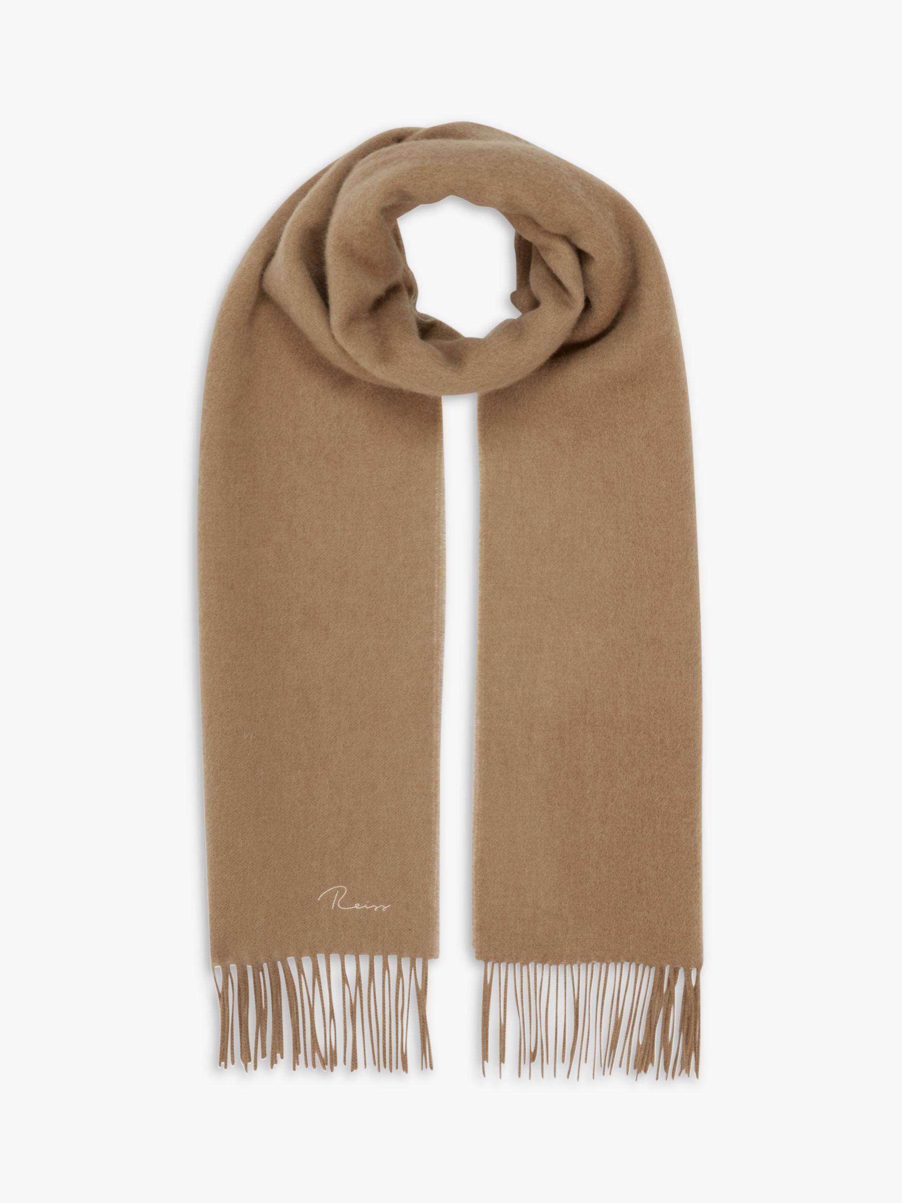 Reiss Picton Cashmere Blend Scarf, Camel, One Size