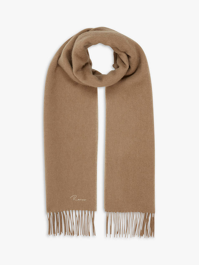 Reiss Picton Cashmere Blend Scarf, Camel at John Lewis & Partners