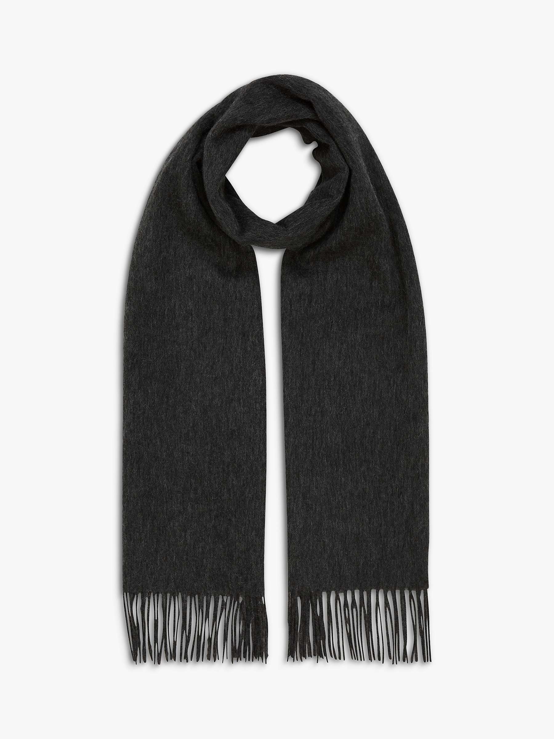 Reiss Picton Cashmere Blend Scarf, Charcoal at John Lewis & Partners