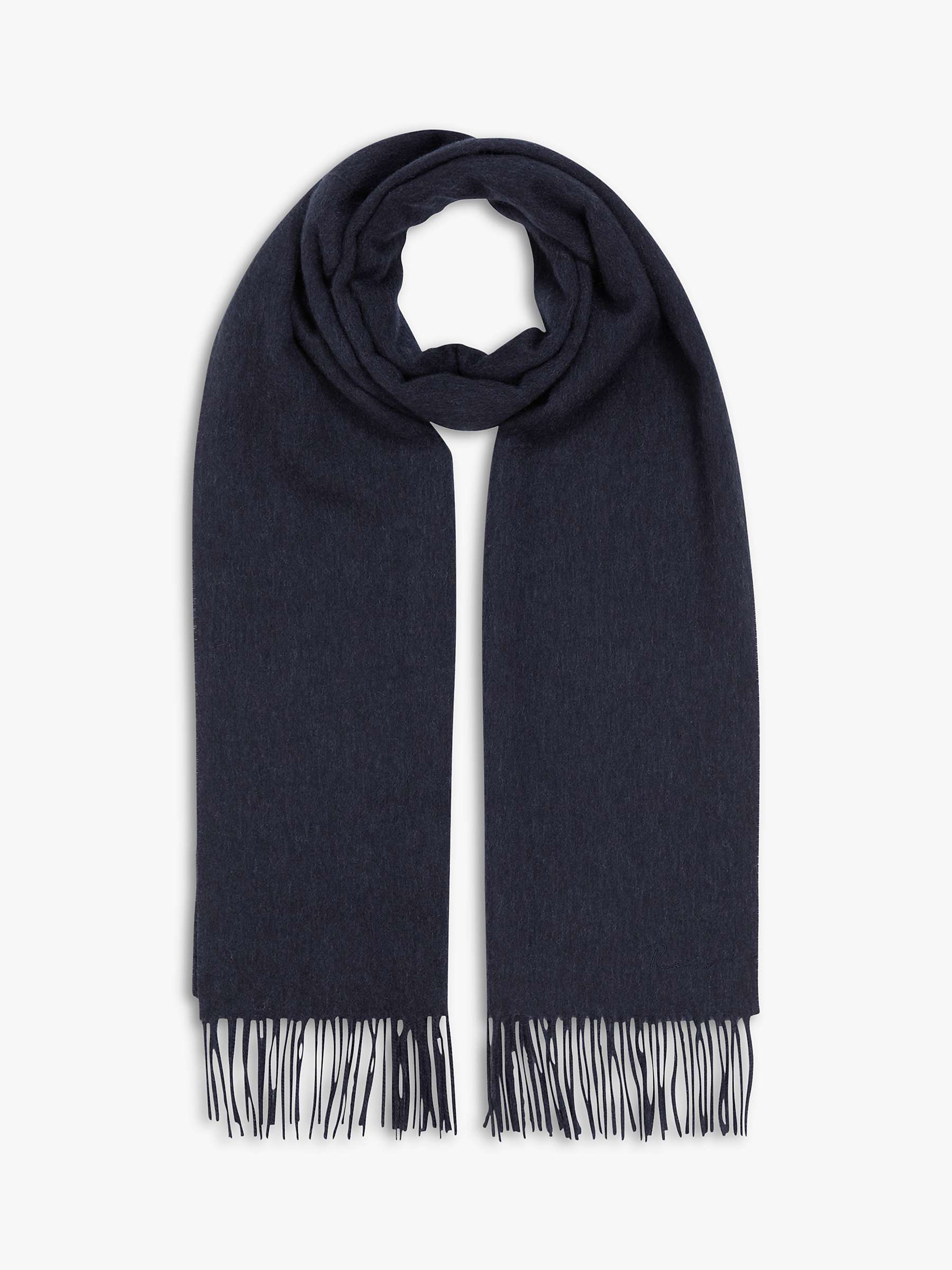 Reiss Picton Cashmere Blend Scarf, Navy at John Lewis & Partners