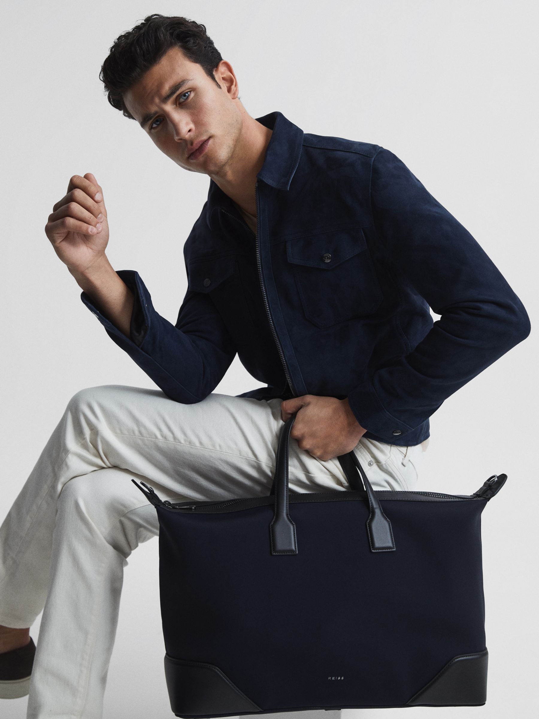 Reiss Elliot Neoprene Holdall Dark Navy