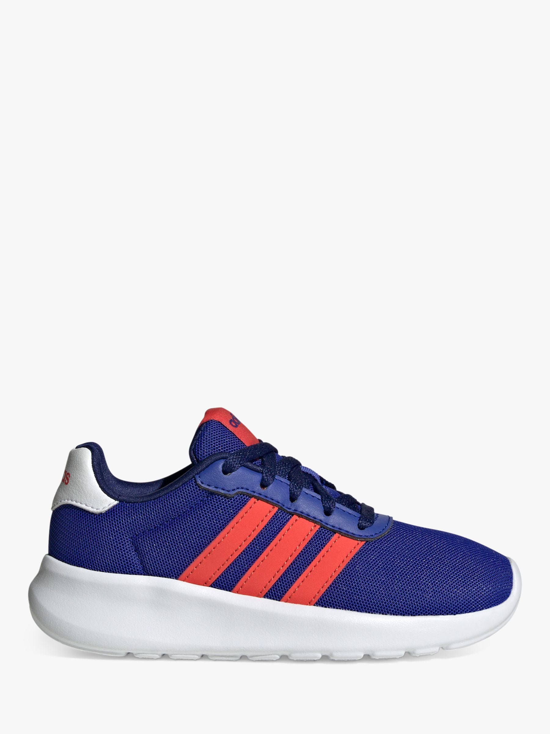 adidas Kids' Lite 3.0 Lace-Up Trainers, Lucid Blue/Cloud White/Brick Red at John Lewis &