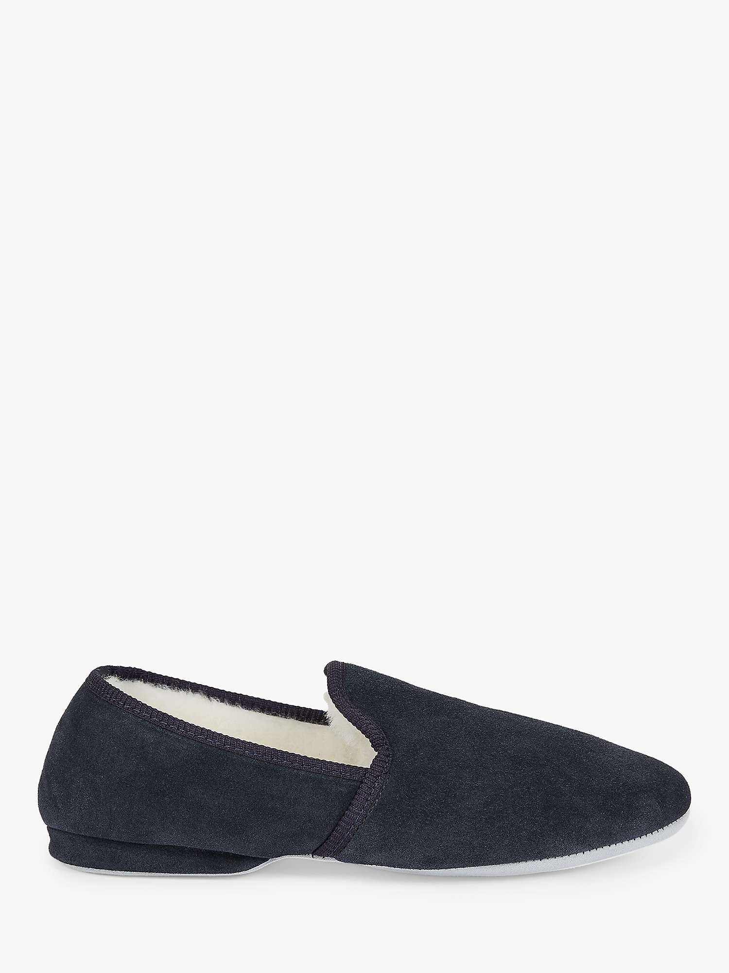 Buy Celtic & Co. Men's Windsor Sheepskin Slippers, Navy Online at johnlewis.com