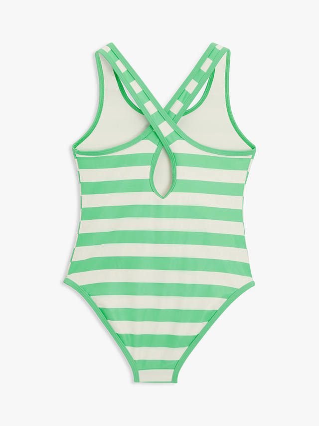John Lewis Kids' Stripe Sun Swimsuit, Green