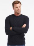 Barbour Essential Chunky Cable Knit Jumper, Navy