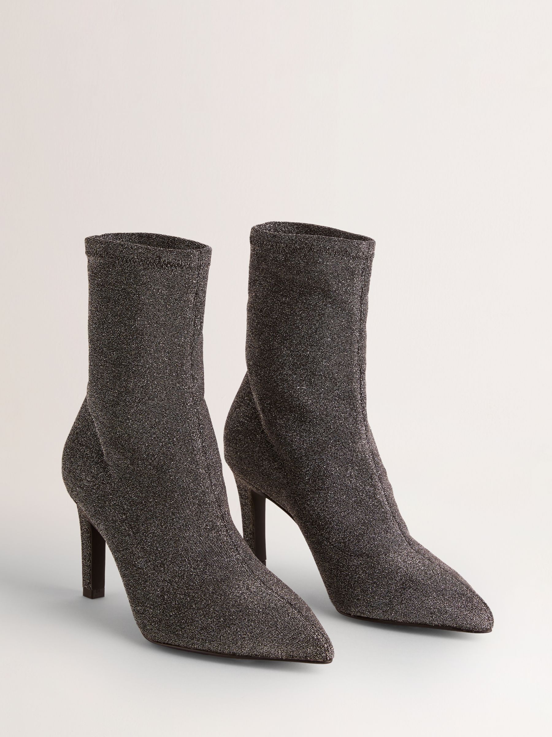 Boden Ankle Stretch Pointed Toe Boots, Gunmetal at John Lewis & Partners