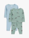 John Lewis Baby Zebra Long Sleeve Pyjama Set, Pack of 2, Multi